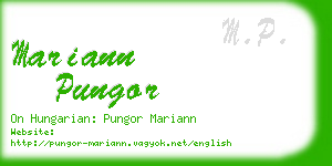 mariann pungor business card